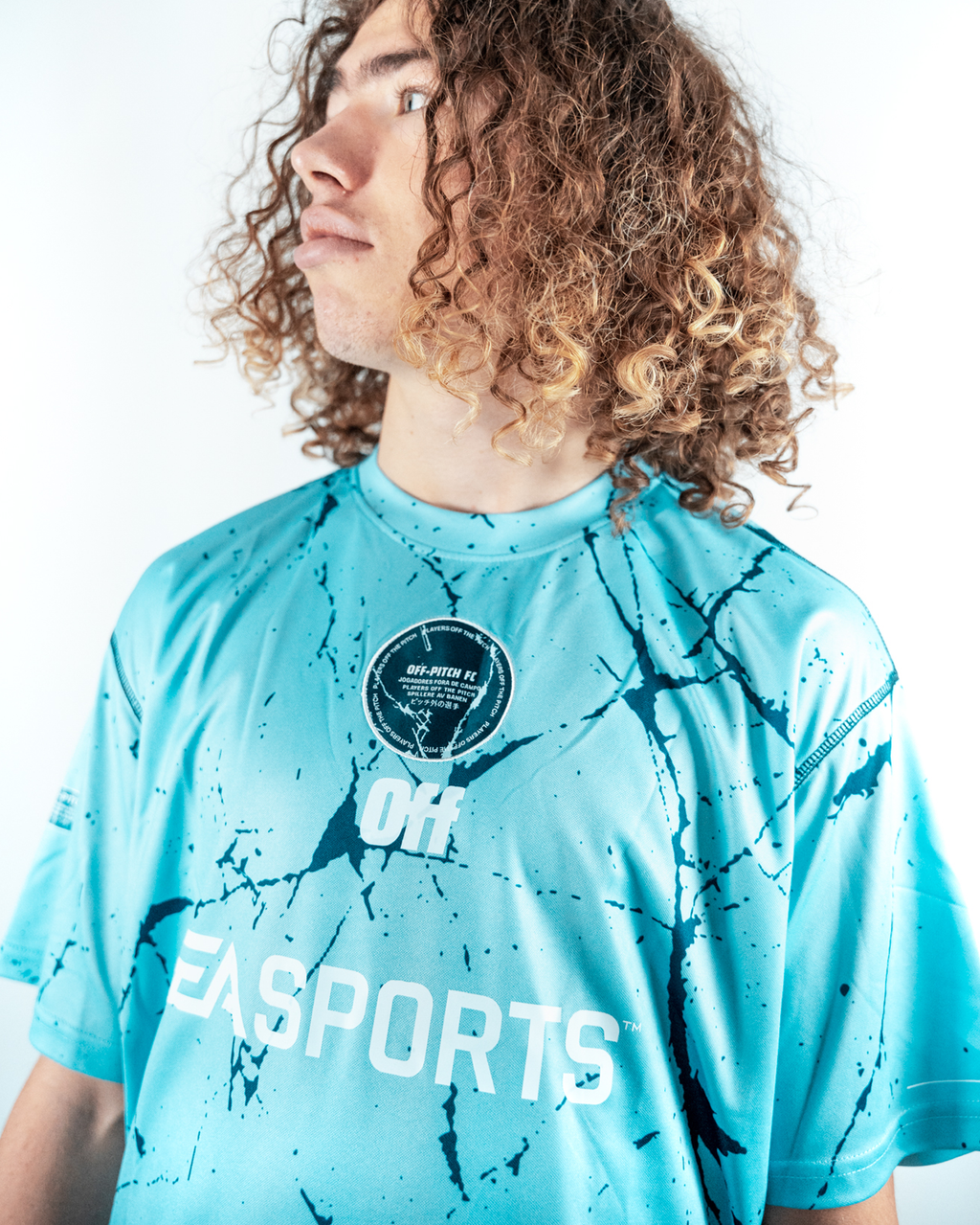 Off-Pitch x EA Sports cracked ice jersey Light blue