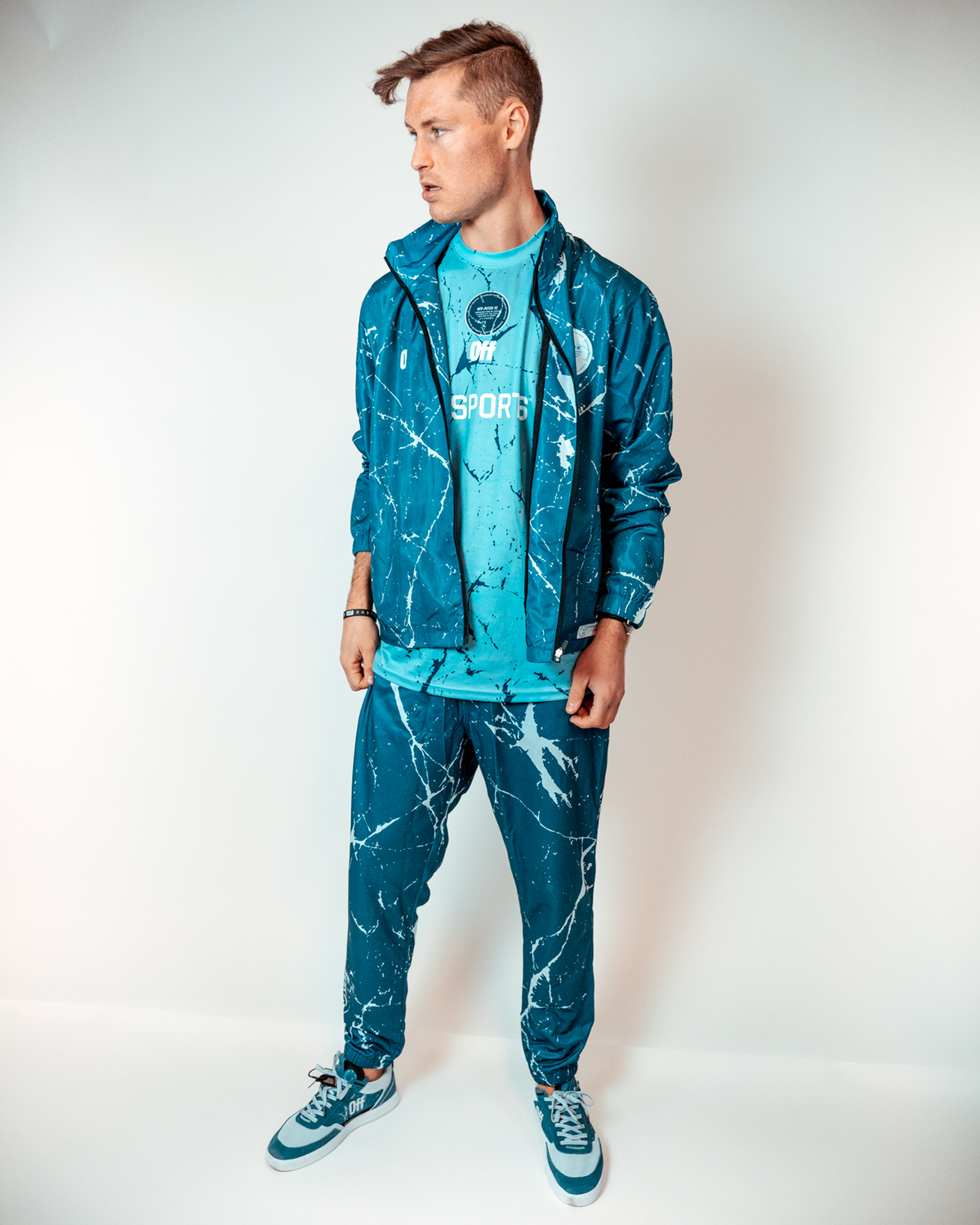 Off-Pitch x EA Sports cracked ice jacket Dark blue
