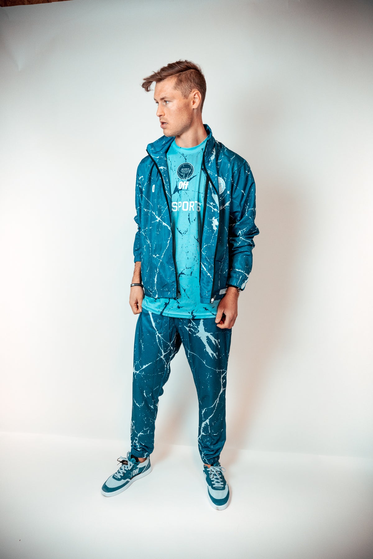 Off-Pitch x EA Sports cracked ice jacket Dark blue