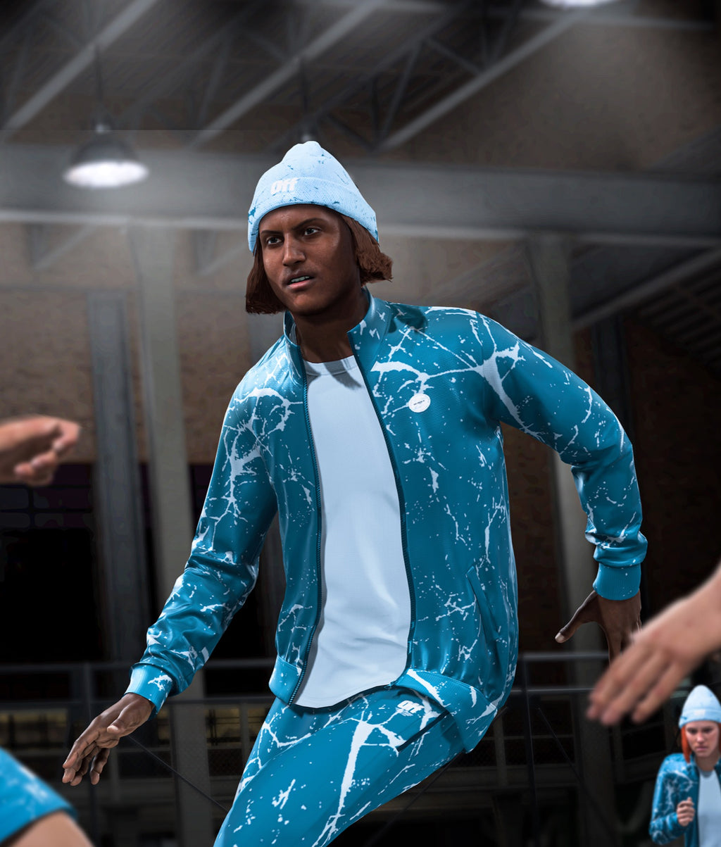 Off-Pitch x EA Sports cracked ice jacket Dark blue