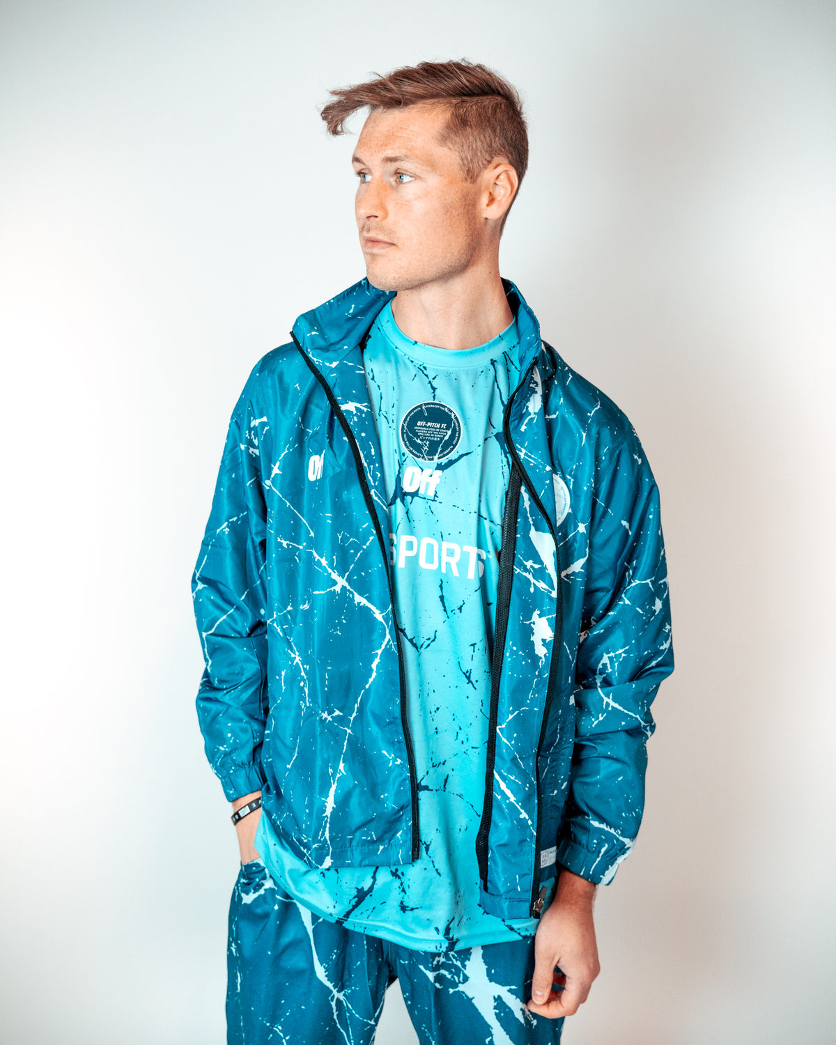 Off-Pitch x EA Sports cracked ice jacket Dark blue