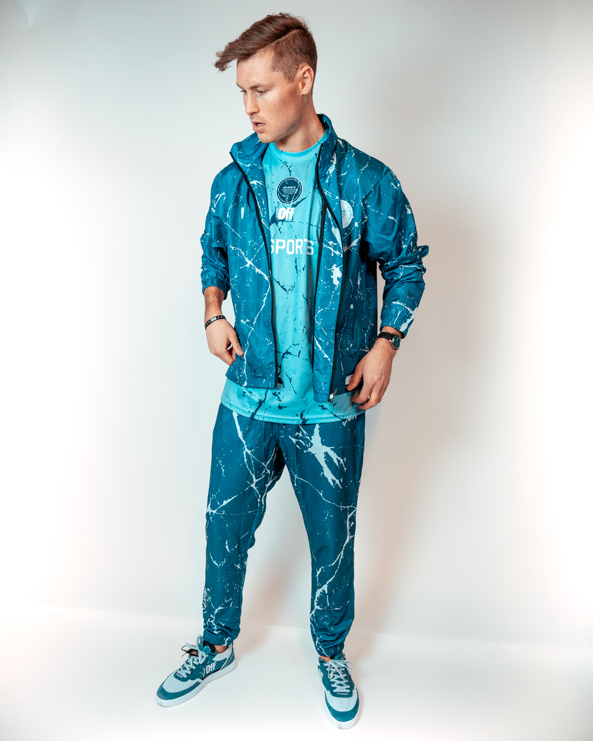 Off-Pitch x EA Sports cracked ice jacket Dark blue