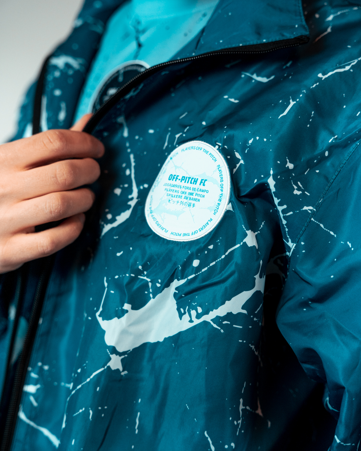 Off-Pitch x EA Sports cracked ice jacket Dark blue